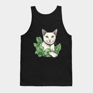Vegan cat in lettuce Tank Top